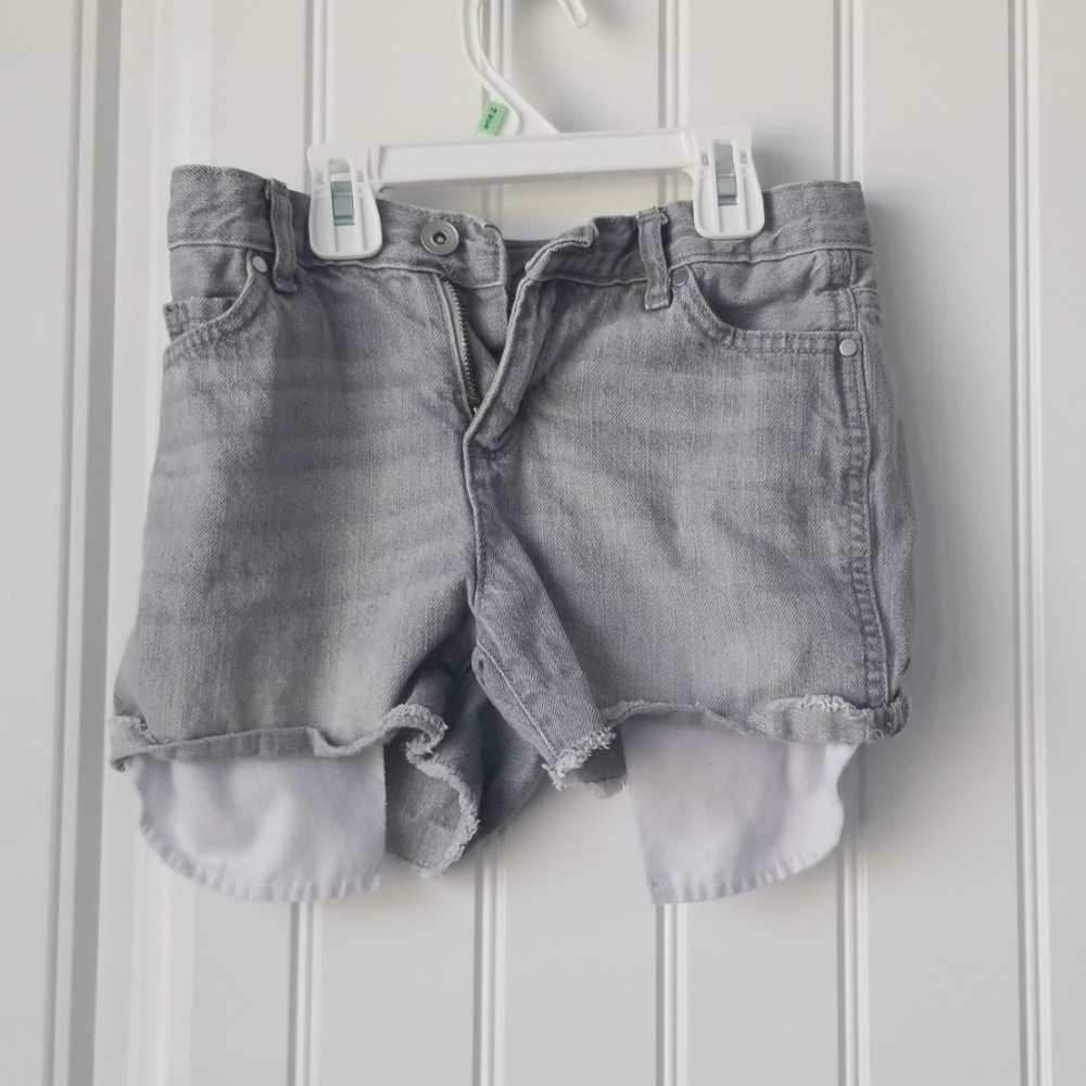 (USED)Girls Distressed Denim Shortie Shorts